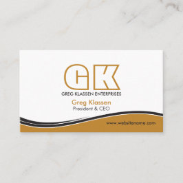 Tarjeta De Visita Moderno Gold Brown profesional