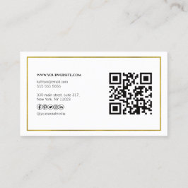 Tarjeta De Visita Moderno Gold Geométrico QR Code Profesional