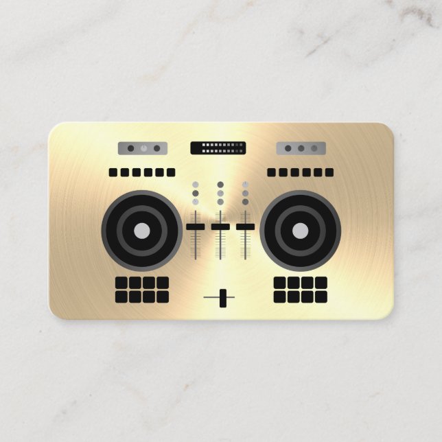 Tarjeta De Visita Moderno Gold-Tone 2020 DJ (Anverso)