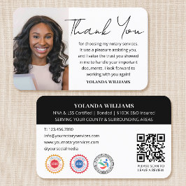 Tarjeta De Visita Moderno Gracias Notario Foto Pública Código QR Neg