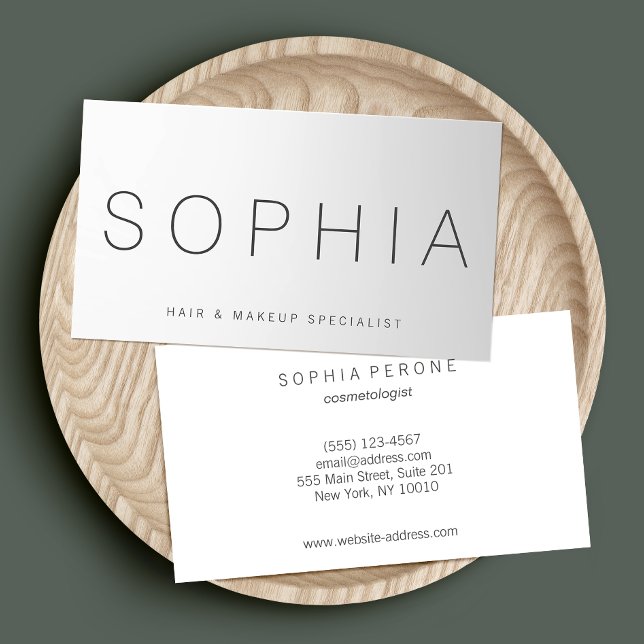 Tarjeta De Visita Moderno Gradiente Gris Salón de Belleza Profesiona (Subido por el creador)