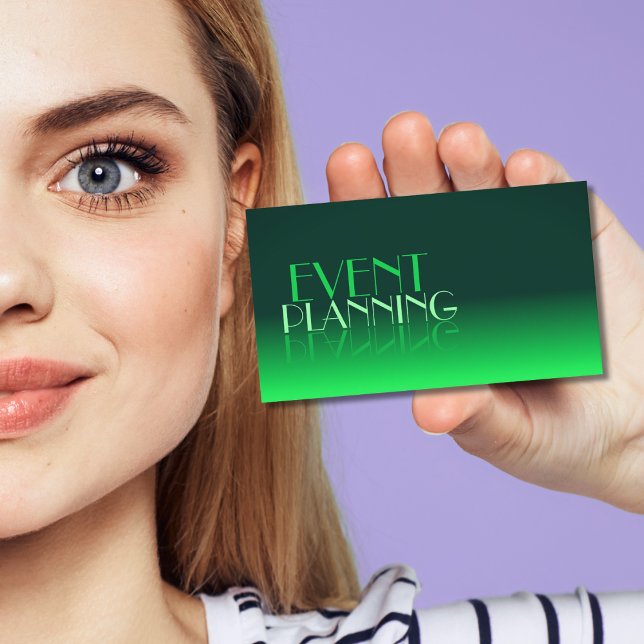 Tarjeta De Visita Moderno Gradiente Verde Fuente de espejo Clásico E (Subido por el creador)