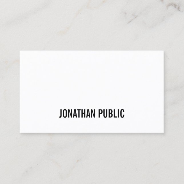Tarjeta De Visita Moderno Gráfico Elegante Simple Plain Profesional (Anverso)