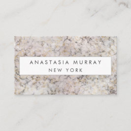 Tarjeta De Visita Moderno Gris, Blanco y Oro Marble Minimalista Lujo