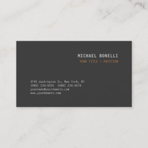 Tarjeta De Visita Moderno gris chic profesional nombre personalizado
