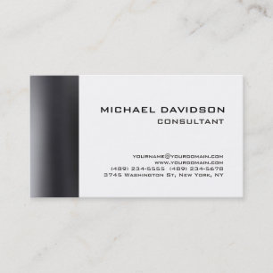 Tarjeta De Visita Moderno Gris Negro Blanco Elegante Estiloso