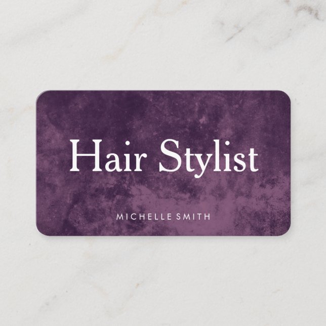 Tarjeta De Visita Moderno Grunge Hair Stylist (Anverso)