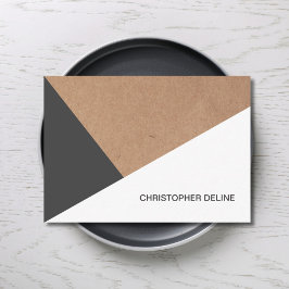 Tarjeta De Visita Moderno Guay Kraft Paper Gray White Geometric