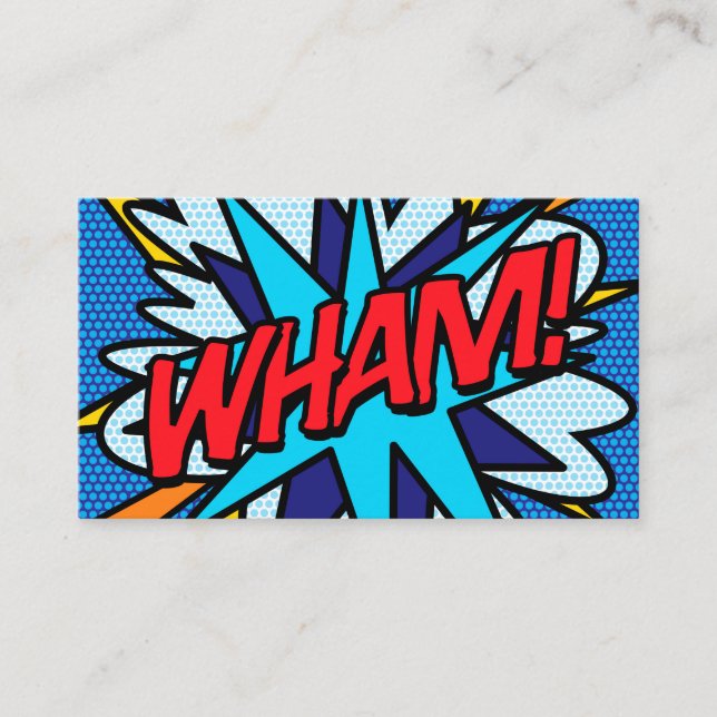 Tarjeta De Visita Moderno Guay Pop Art Comic Book WHAM! (Anverso)