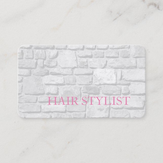 Tarjeta De Visita Moderno Hair Stylist Gray Wall Design Premium Seda (Anverso)