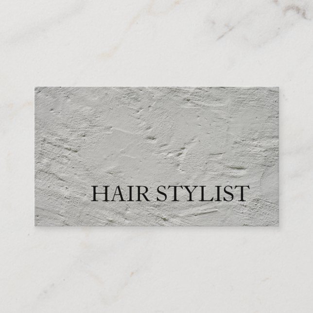 Tarjeta De Visita Moderno Hair Stylist Gray Wall Design Profesional (Anverso)