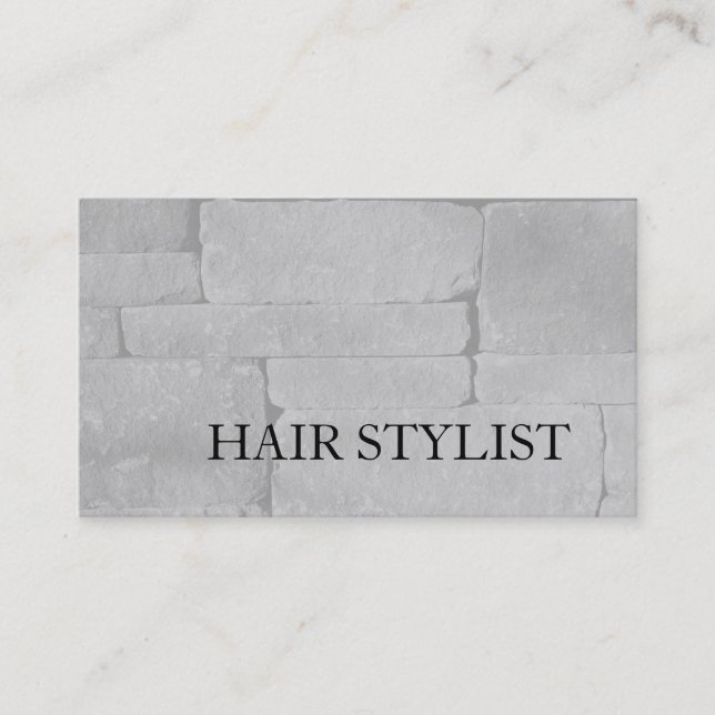 Tarjeta De Visita Moderno Hair Stylist Gray Wall Design Profesional (Anverso)