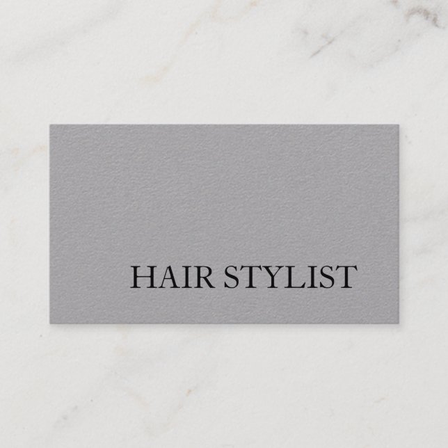 Tarjeta De Visita Moderno Hair Stylist Premium Gray Profesional (Anverso)