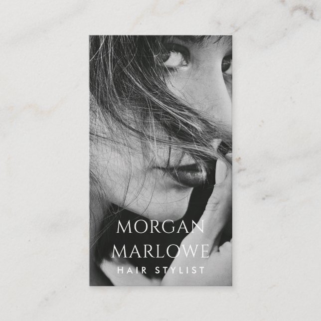 Tarjeta De Visita Moderno Hair Stylist Professional Photo (Anverso)