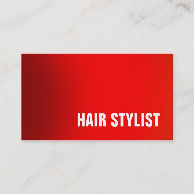 Tarjeta De Visita Moderno Hair Stylist Red Professional (Anverso)