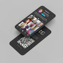 Tarjeta De Visita Moderno Hairstylist Heris Monograma Instagram Dark