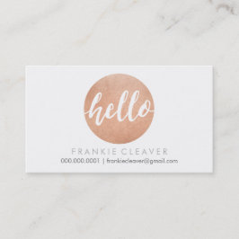 Tarjeta De Visita MODERNO HELLO SCRIPT oro de manchas negrita rosa d