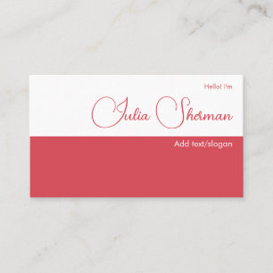 Tarjeta De Visita Moderno Hibiscus Red Feminine Minimalista Simple