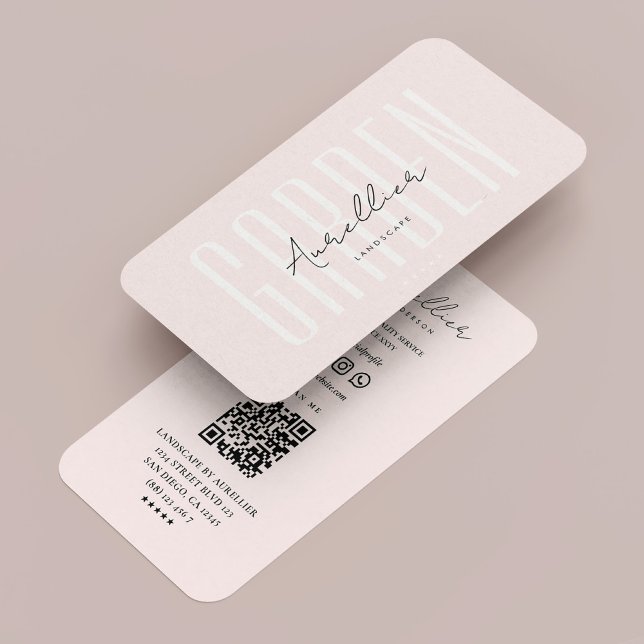 Tarjeta De Visita Moderno Horticultor Paisaje Botánico Tech Pink (Modern Horticulturist Botanist Landscape Tech Pink Business Card
)