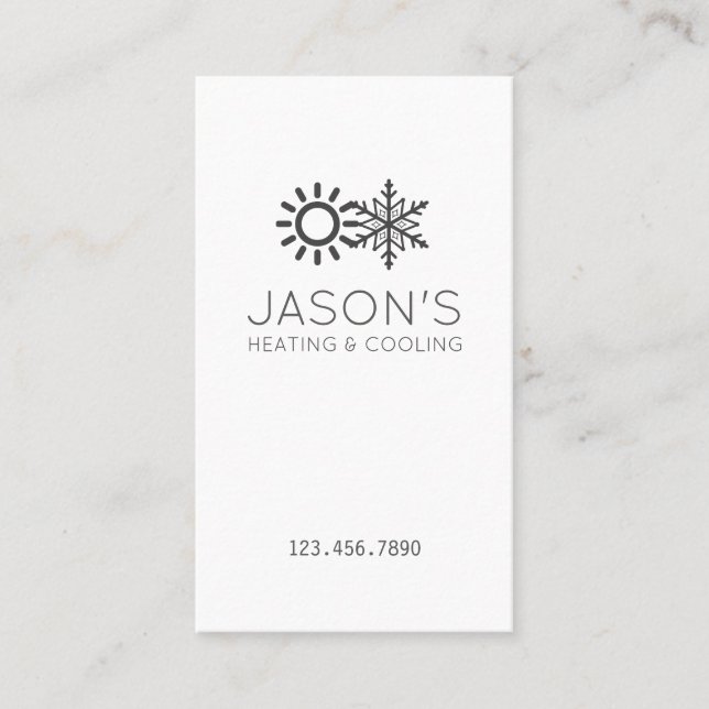 Tarjeta De Visita Moderno HVAC de calefacción y refrigeración de CA (Anverso)