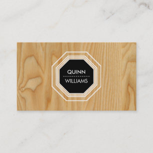 Tarjeta De Visita MODERNO ICON LOGO octogón simple madera geométrica