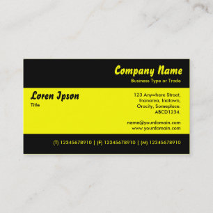 Tarjeta De Visita Moderno II - Amarillo y Negro