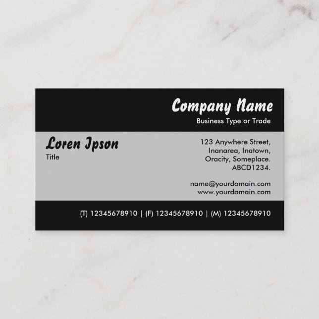 Tarjeta De Visita Moderno II - Gris claro (Anverso)