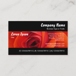 Tarjeta De Visita Moderno II - Rosa Roja