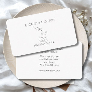 Tarjeta De Visita Moderno, Ilustracion de bebé, comadrona, Nacimient