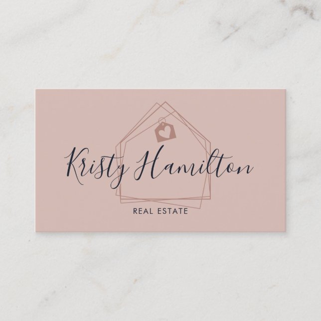 Tarjeta De Visita Moderno Inmobiliario Profesional Realtor Añadir Fo (Anverso)