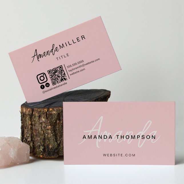 Tarjeta De Visita Moderno Instagram Facebook QR Code Social Media (Subido por el creador)