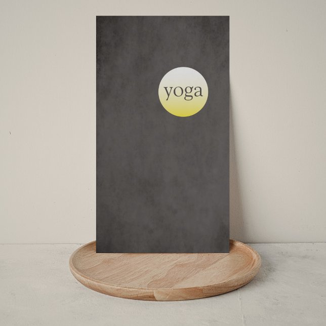 Tarjeta De Visita Moderno Instructor de Yoga Amarillo Negro Textura  (Subido por el creador)