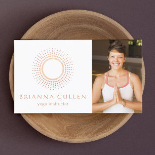 Tarjeta De Visita Moderno instructor de yoga Mandala Logo Foto
