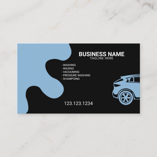 Tarjeta De Visita Moderno lavado y descifrado de coches para portáti (Anverso)