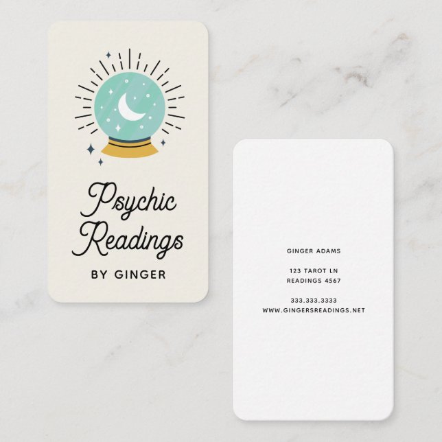 Tarjeta De Visita Moderno lector de Psicosis Boho Medium Tarot (Anverso / Reverso)