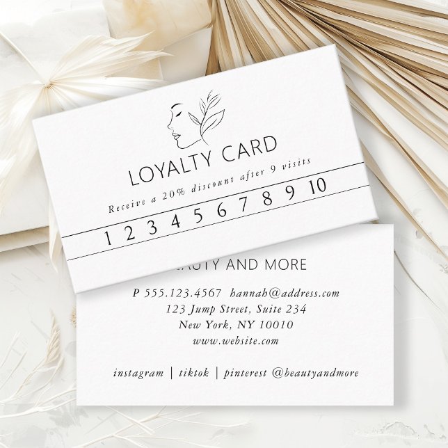 Tarjeta De Visita Moderno, Line Art, Mujer, Blanco, Salón, (Subido por el creador)