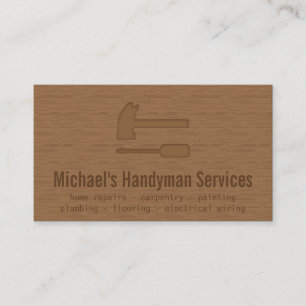 Tarjeta De Visita Moderno, liso, de madera, servicios de la manitas