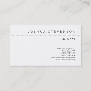 Tarjeta De Visita Moderno llano elegante minimalista negro y blanco