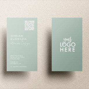 Tarjeta De Visita Moderno logotipo comercial de código QR Minimalist