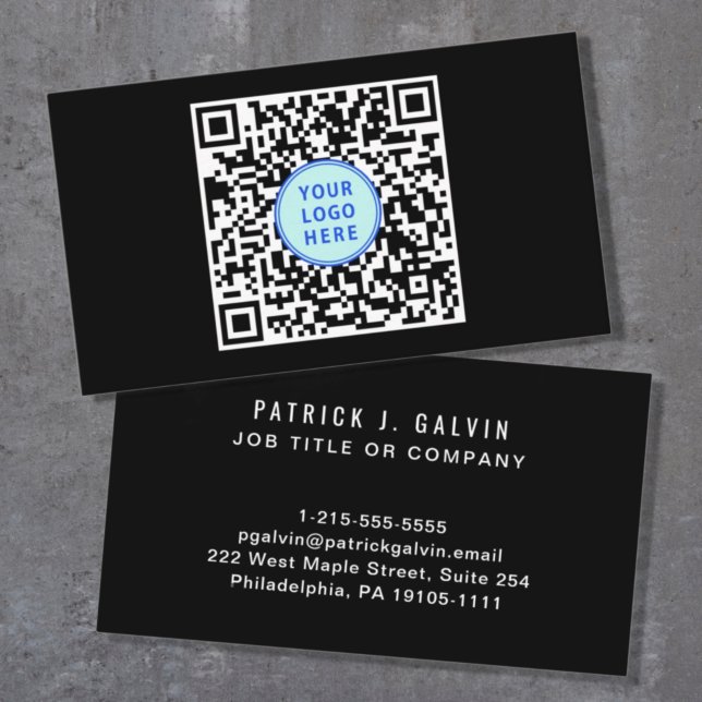 Tarjeta De Visita Moderno logotipo de código QR negro profesional (Subido por el creador)