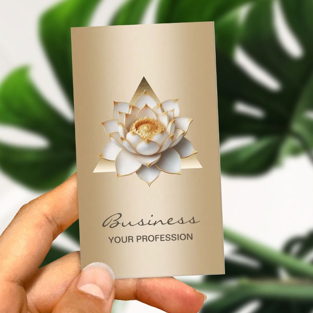 Tarjeta De Visita Moderno Lotus Flower Elegant Gold Salon & SPA (Subido por el creador)