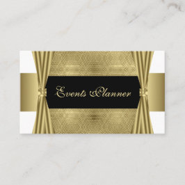 Tarjeta De Visita Moderno Lujo Blanco Negro Y Geométrico Oro