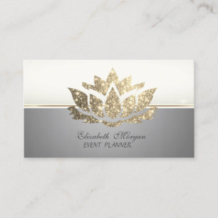 Tarjeta De Visita Moderno lujo elegante profesional Glitter Lotus