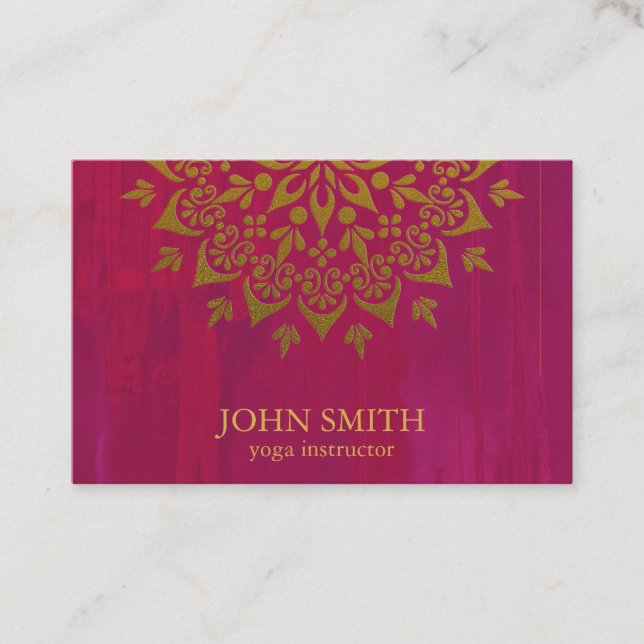 Tarjeta De Visita Moderno Mandala Instructor De Yoga Empresarios Ca  (Anverso)