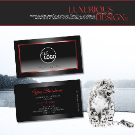 Tarjeta De Visita Moderno marco rojo degradado negro y blanco Añadir