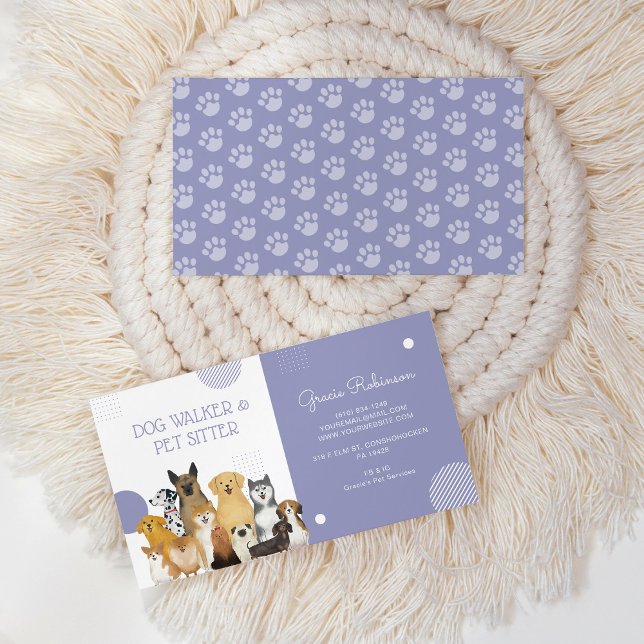 Tarjeta De Visita Moderno Mascota de Paseo de Perro Sitter acuarela  (Subido por el creador)