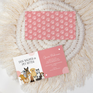 Tarjeta De Visita Moderno Mascota de Paseo de Perro Sitter color de