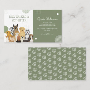 Tarjeta De Visita Moderno Mascota de Paseo de Perro Sitter color de