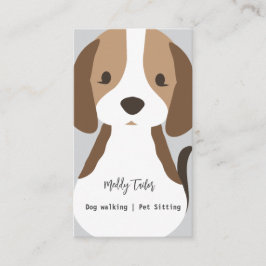 Tarjeta De Visita Moderno mascota de paseo por perros sentada tarjet