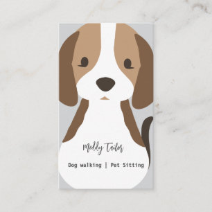 Tarjeta De Visita Moderno mascota de paseo por perros sentada tarjet